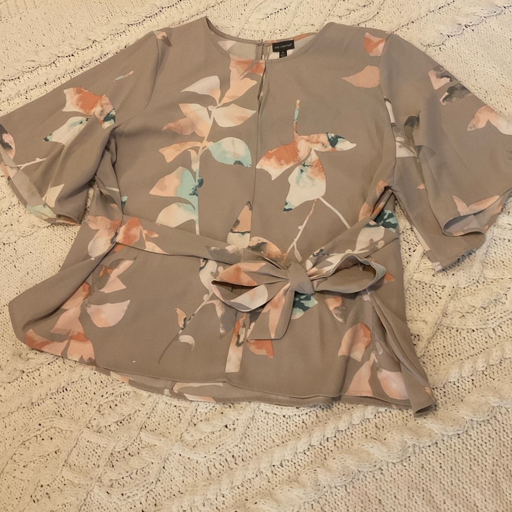 The Limited 2X front tie swing top floral